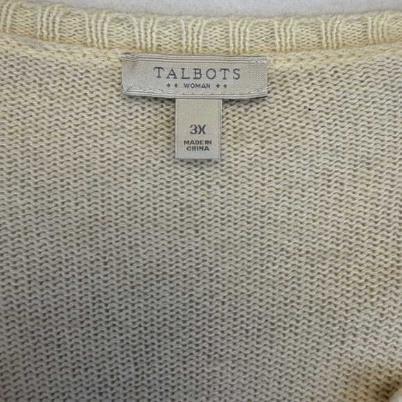 Talbots Womens Ivory Cardigan V-Neck Angora 3X Academia Classic Minimalist Chic - Picture 6 of 15